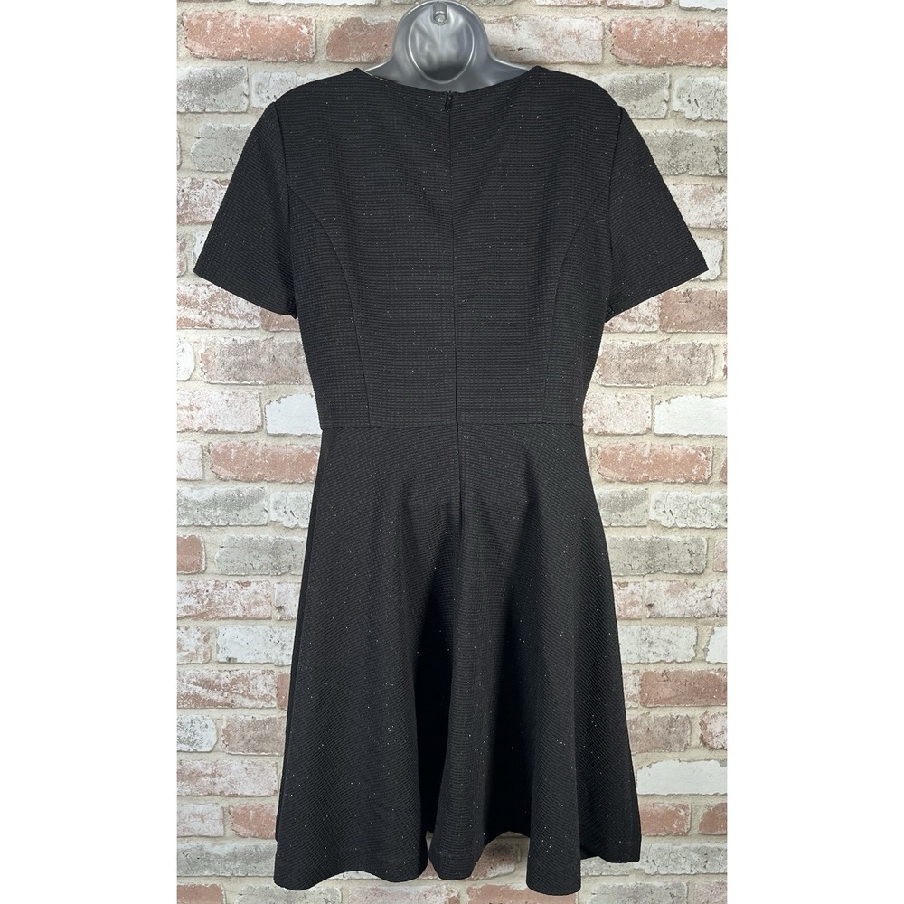 Belle Badgley Mishka Black Dress Size 10 Skater Fit‎ & Flare Lace Front - Picture 3 of 10